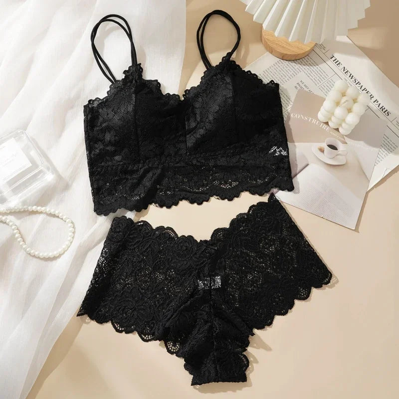 Conjunto de Lingerie Sexy de Renda