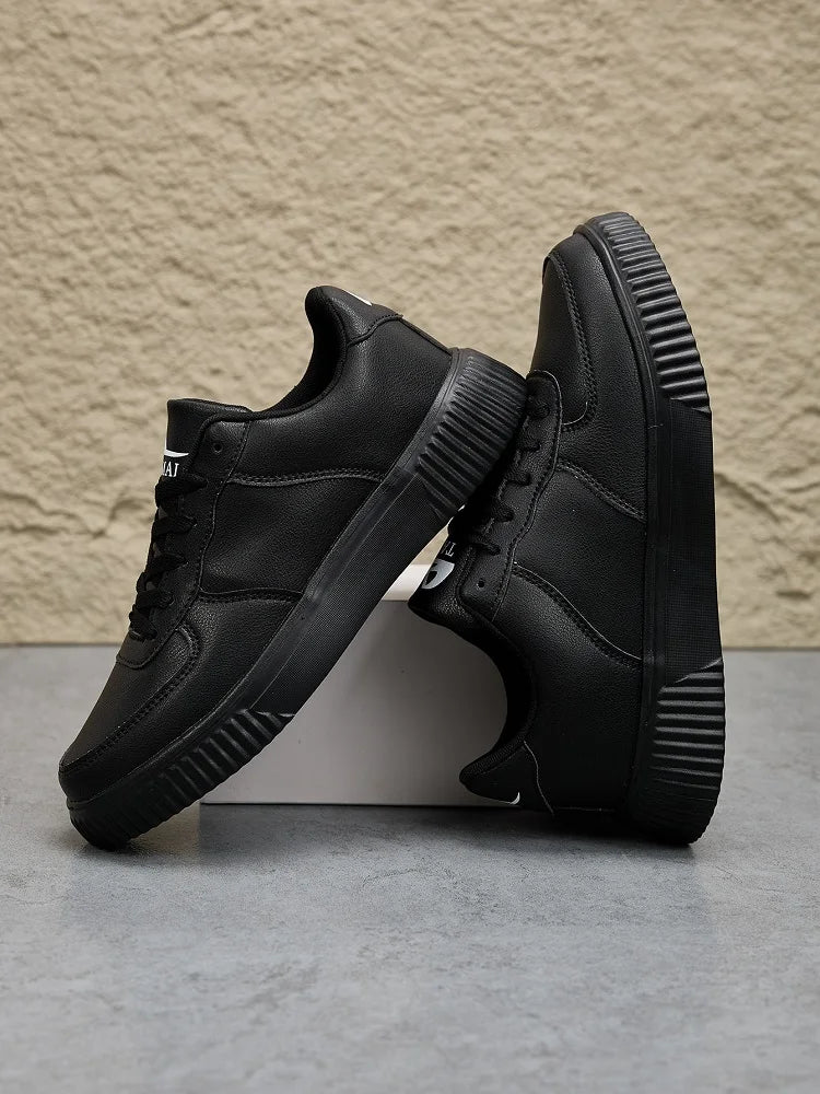 Tênis Masculinos de Couro Fashion Brancos