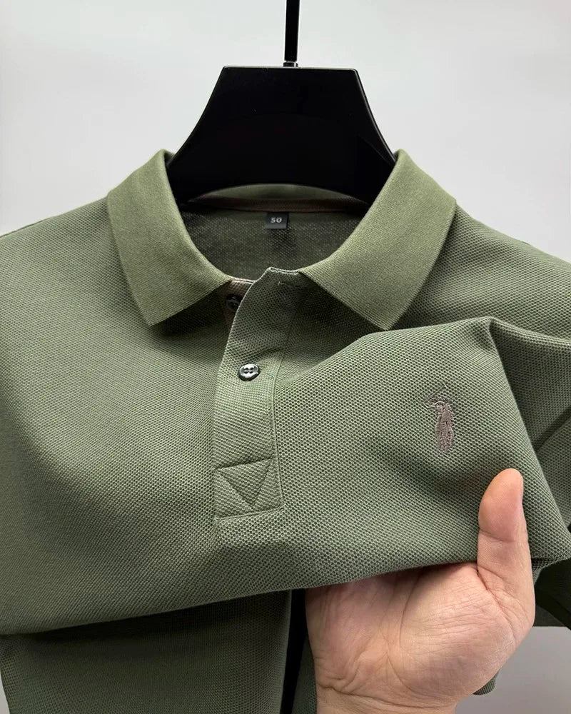 Camisa Polo 100% Algodão com Bordado de Cavalo