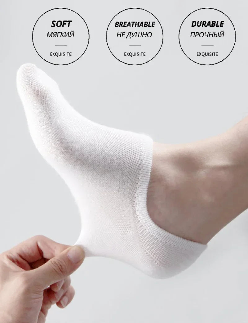 5 ou 10 Pares de Meias Invisíveis de Algodão