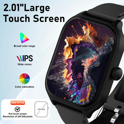 Smartwatch Masculino e Feminino Tela Full Touch HD de 2.01 polegadas