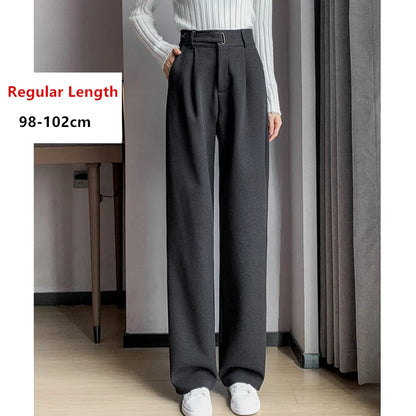 Calça Larga de Lã Engrossada Seoulish