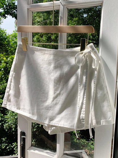 Saia-Short Femininas de Linho