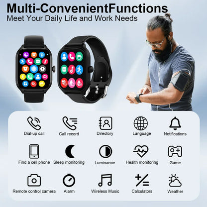 Smartwatch Masculino e Feminino Tela Full Touch HD de 2.01 polegadas