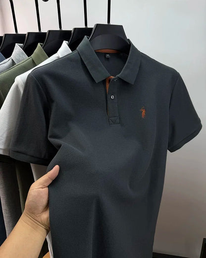 Camisa Polo 100% Algodão com Bordado de Cavalo