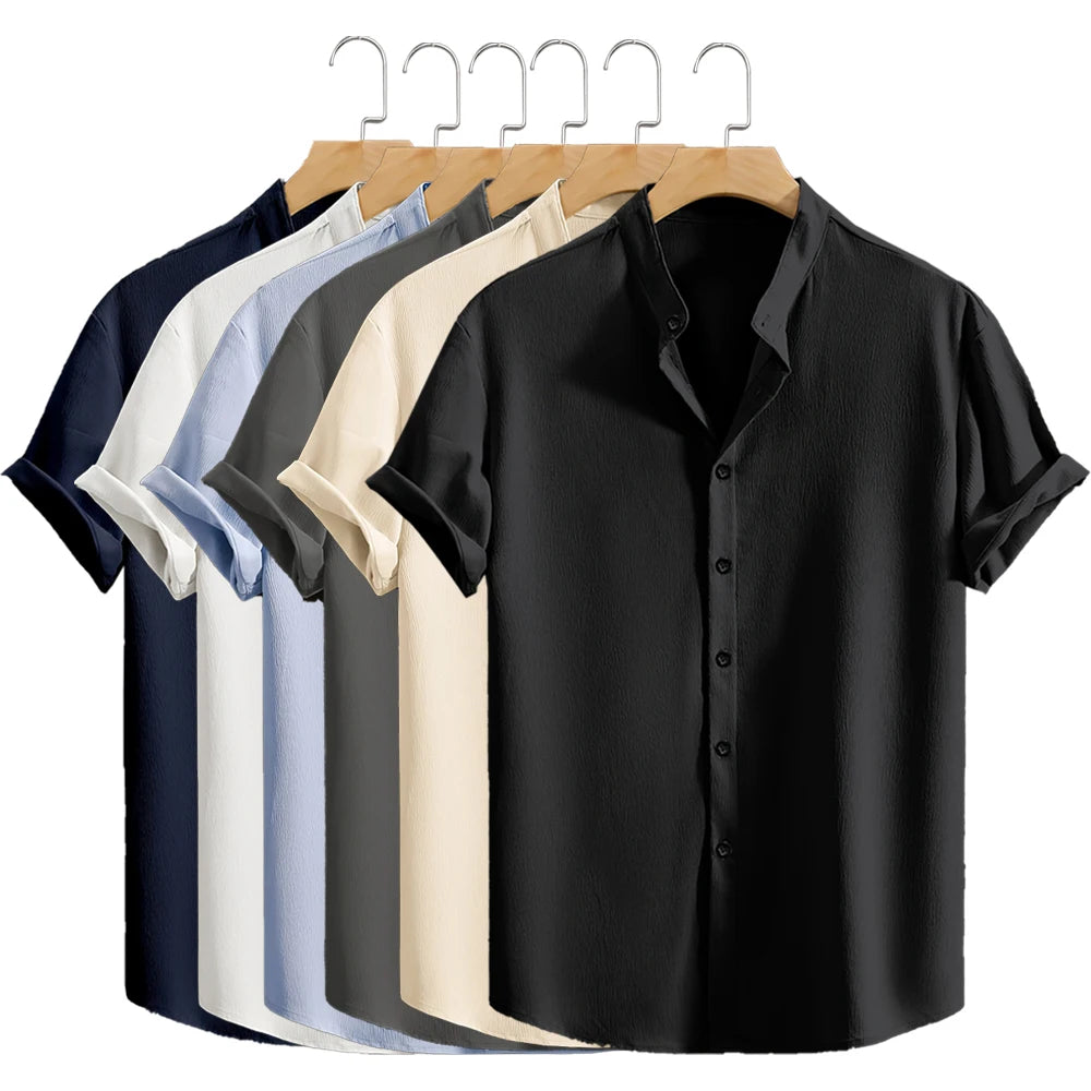 Camisa Masculina Casual de Manga Curta