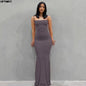 Vestido Maxi de Cetim Sem Mangas e Costas Nuas
