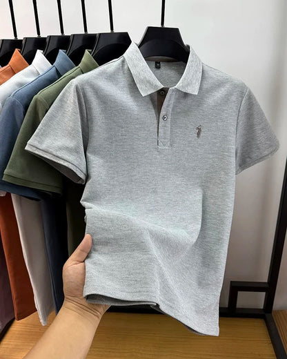 Camisa Polo 100% Algodão com Bordado de Cavalo