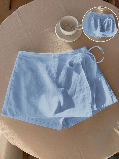 Saia-Short Femininas de Linho