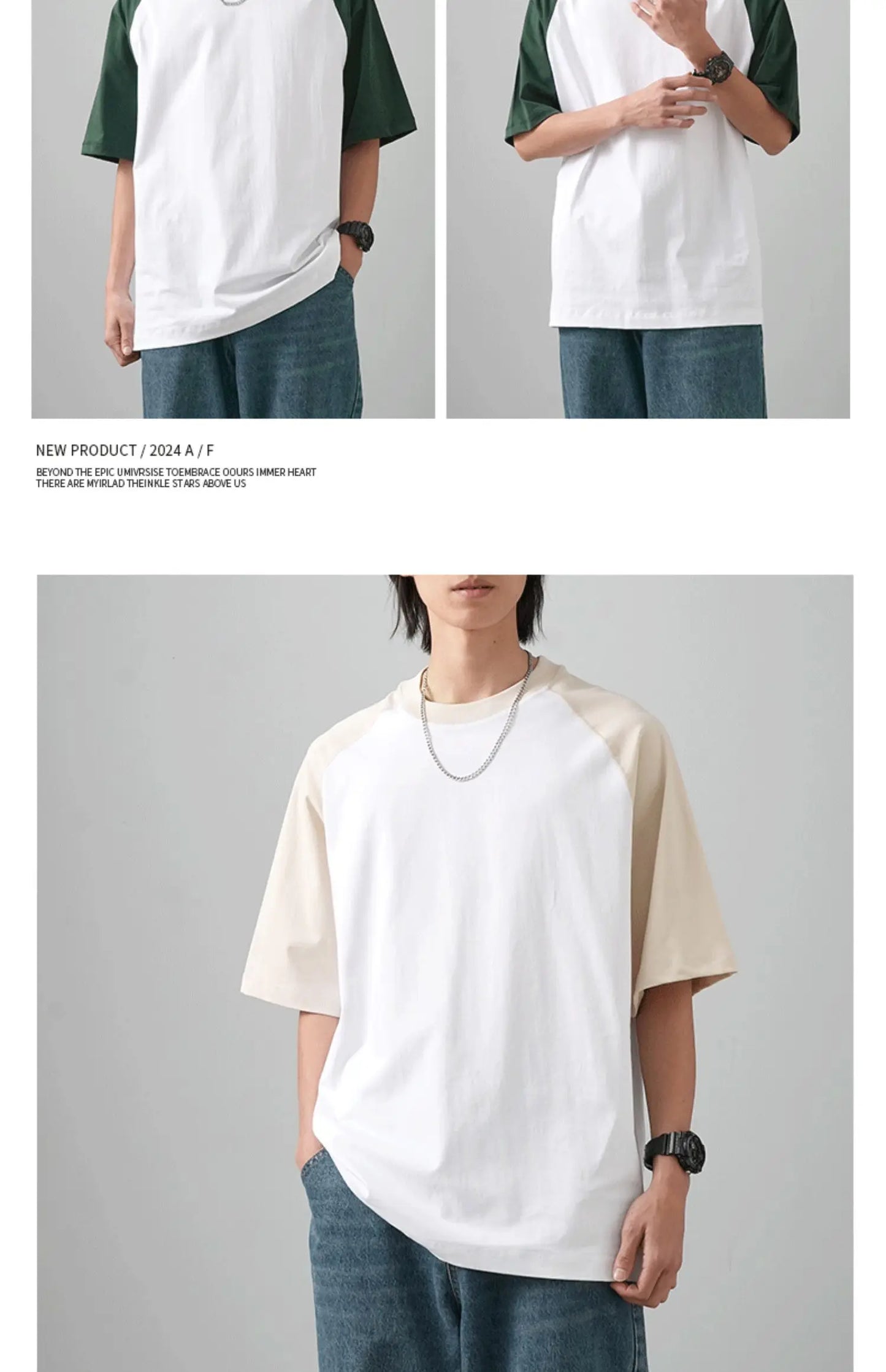 Camiseta de Algodão com Retalhos de Cores de Manga Curta