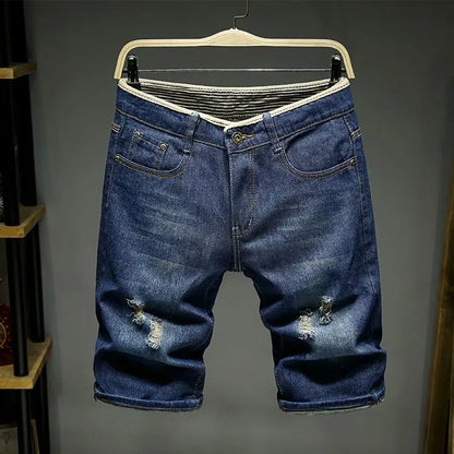 Bermuda Jeans Slim Fit com Elasticidade em Tecido Fino