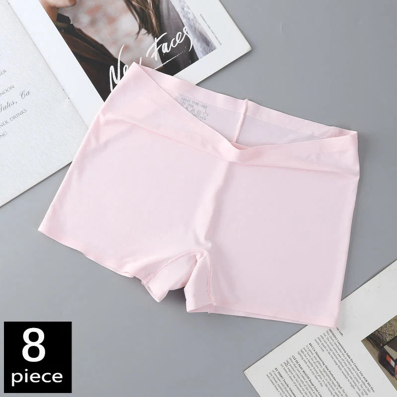 Kit 8 Calcinhas Femininas Sem Costura Ice Silk Respirável e Confortável