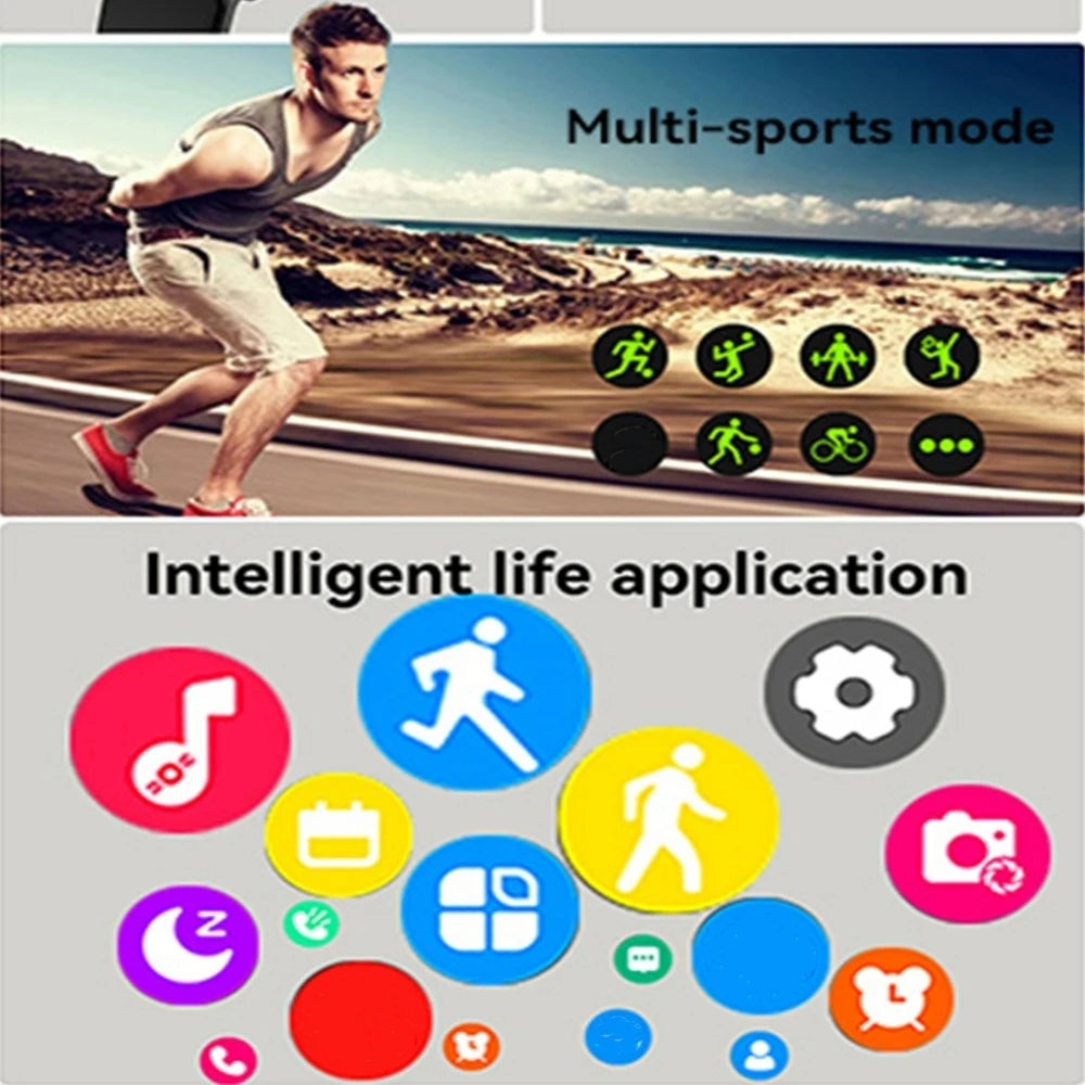 Smartwatch Masculino e Feminino Tela Full Touch HD de 2.01 polegadas