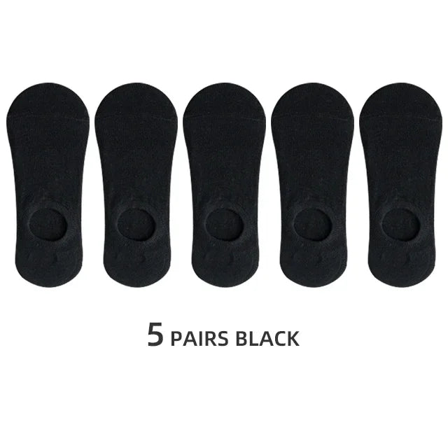5 ou 10 Pares de Meias Invisíveis de Algodão