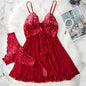 Conjunto de Lingerie Azul com Renda