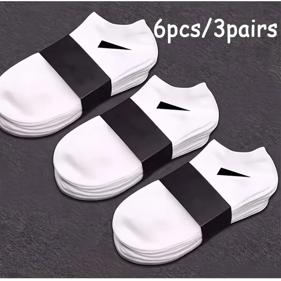 Kit de 3 ou 10 Pares de Meias Unissex de Cano Curto Comfort-Fit