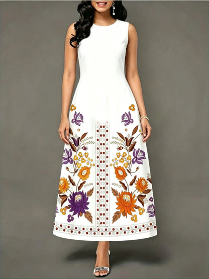 Vestido Longo Elegante com Estampa