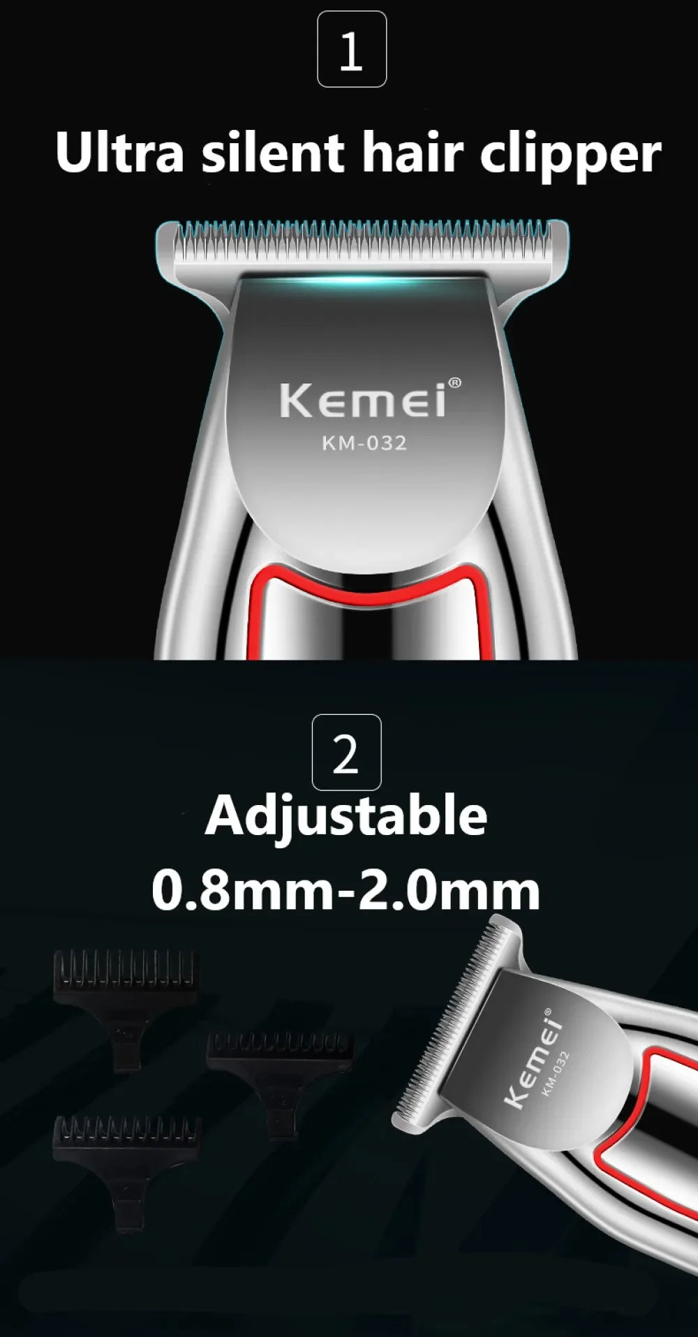 Máquina de Cabelo Profissional Kemei