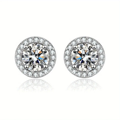 Conjunto de Brincos Redondos e Quadrados com Diamante