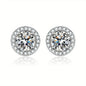 Conjunto de Brincos Redondos e Quadrados com Diamante