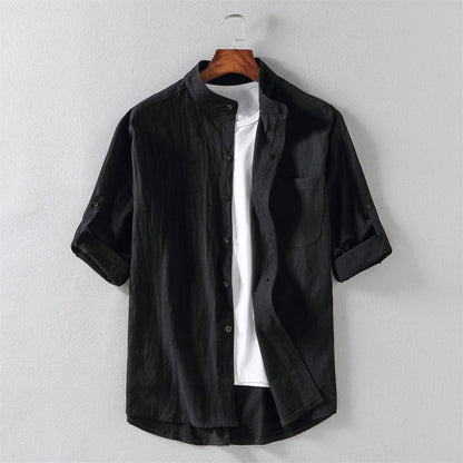 Camisa Estilo Casual com Gola Padre