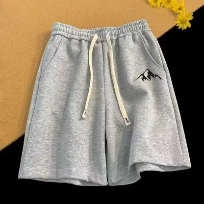 Shorts Oversized Casuais Estilo Chinês