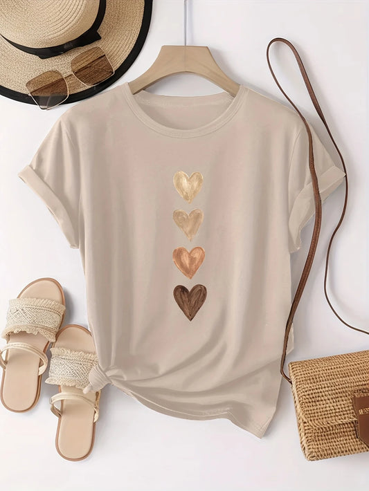 Camiseta Casual de Manga Curta com Estampa