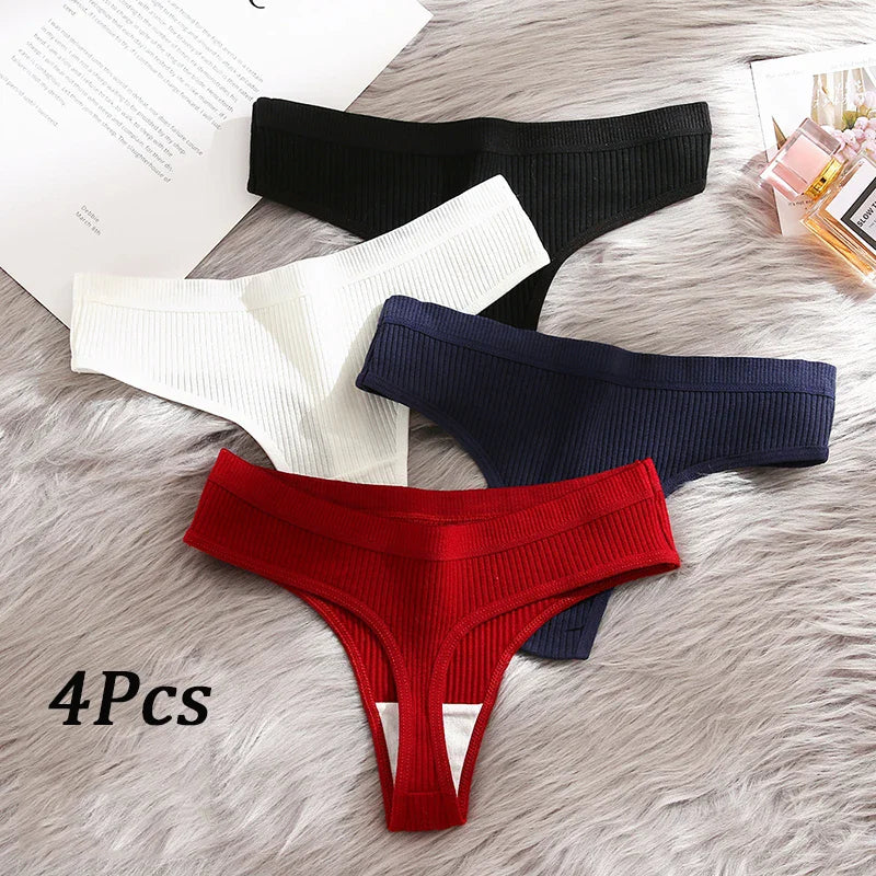 Conjunto de 4 Peças de Calcinhas Respirável e Aconchegante