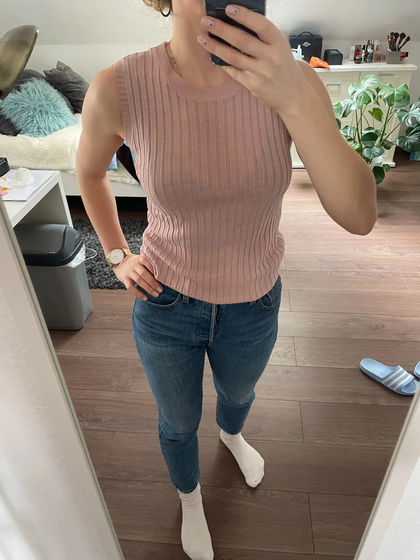 Blusas Casuais Finas Sem Mangas
