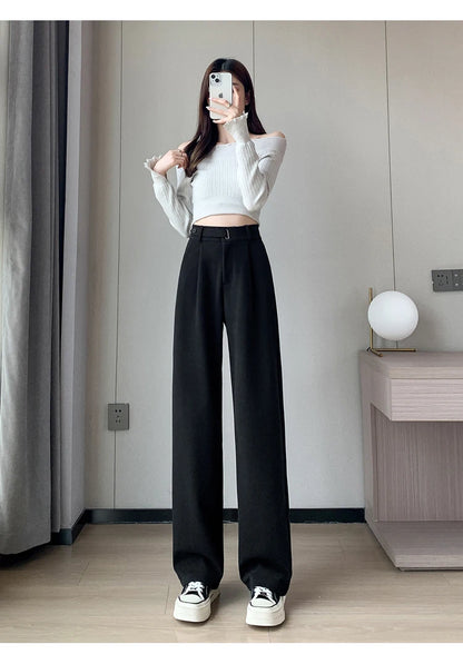 Calça Larga de Lã Engrossada Seoulish