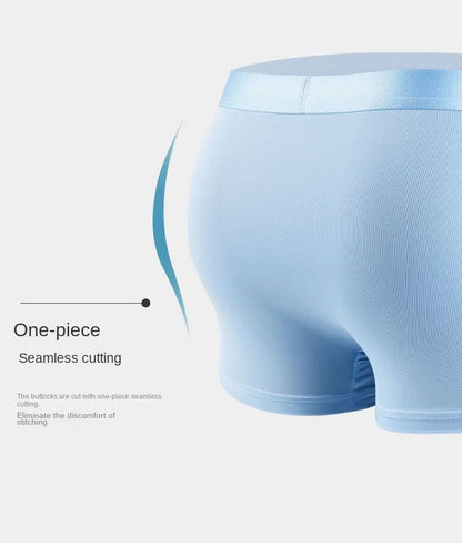 Kit com 4 Unidades de Cuecas Boxer Masculinas em Seda Gelo