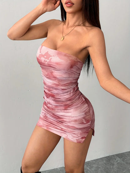 Vestido Feminino com Estampa Mini Sem Mangas