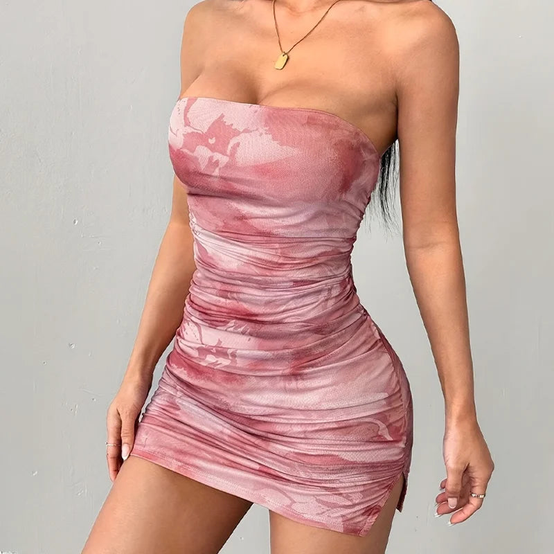 Vestido Feminino com Estampa Mini Sem Mangas
