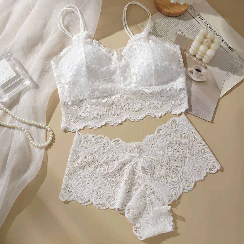 Conjunto de Lingerie Sexy de Renda