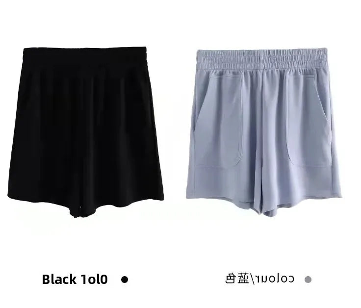 Shorts Esportivo de Tecido Fino de Cintura Alta Solta