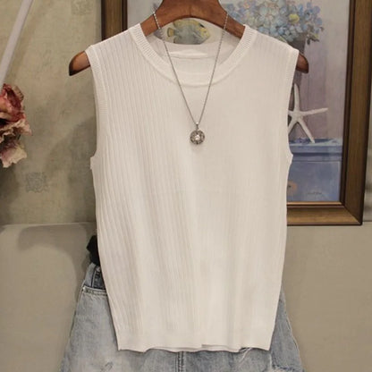 Blusas Casuais Finas Sem Mangas