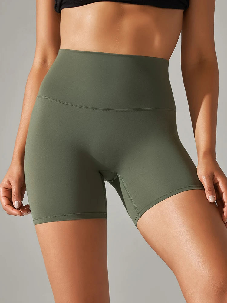 Shorts Feminino Fitness Cintura Alta Squat Proof Secagem Rápida