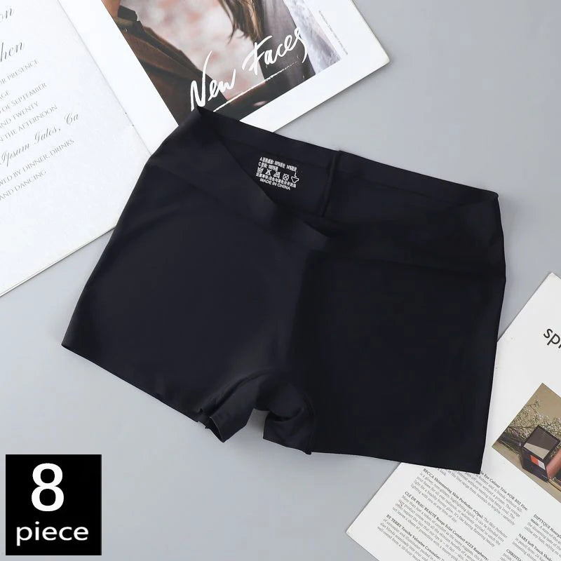 Kit 8 Calcinhas Femininas Sem Costura Ice Silk Respirável e Confortável