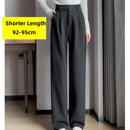 Calça Larga de Lã Engrossada Seoulish