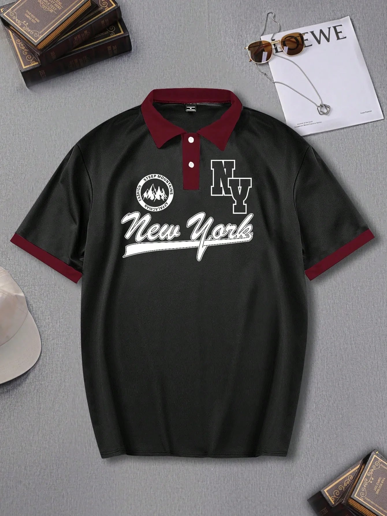 Camisa Polo com Estampa de Letras
