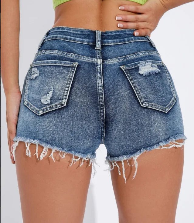 Short Jeans de Sarja Desfiado