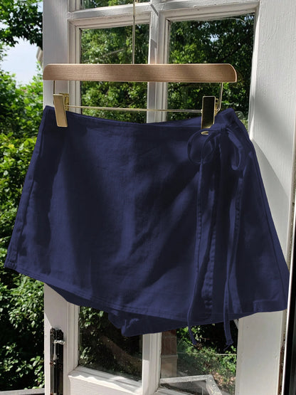Saia-Short Femininas de Linho