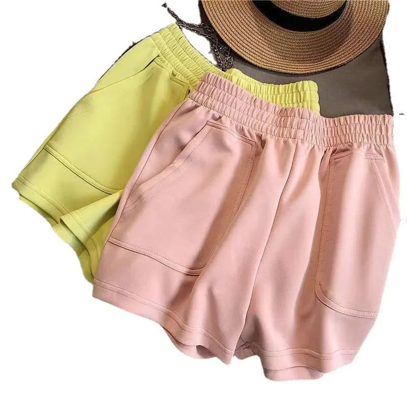 Shorts Esportivo de Tecido Fino de Cintura Alta Solta