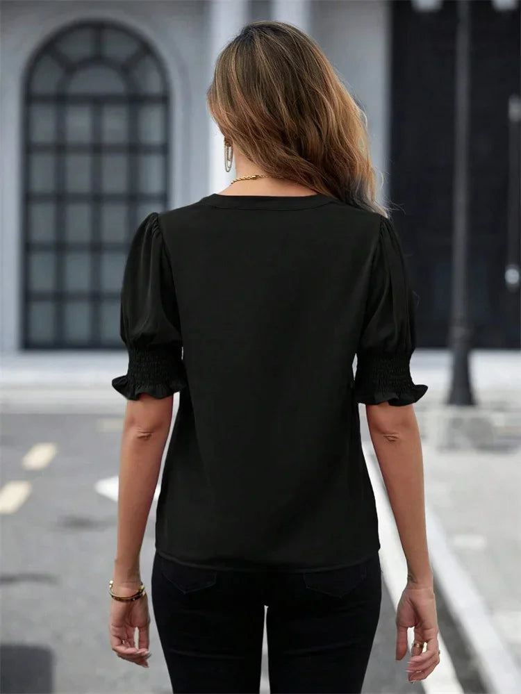 Blusa de Manga Curta Bufante