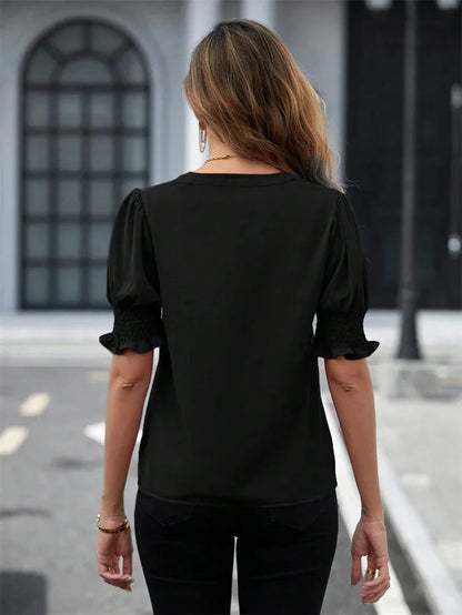 Blusa de Manga Curta Bufante