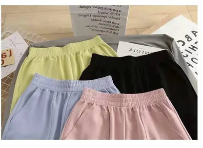 Shorts Esportivo de Tecido Fino de Cintura Alta Solta