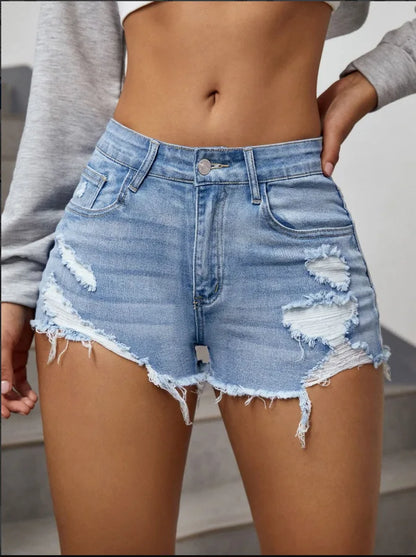 Short Jeans de Sarja Desfiado