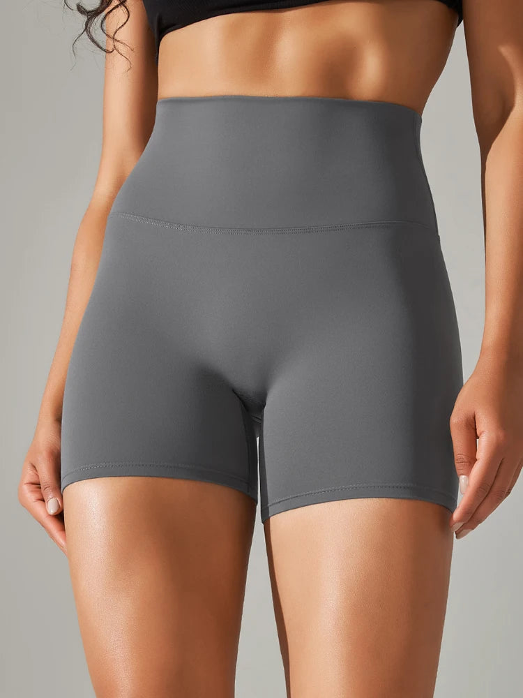 Shorts Feminino Fitness Cintura Alta Squat Proof Secagem Rápida