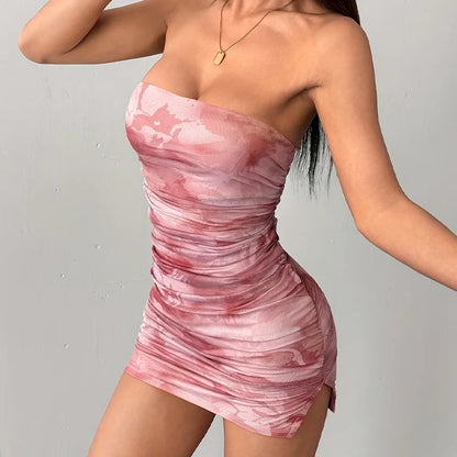 Vestido Feminino com Estampa Mini Sem Mangas