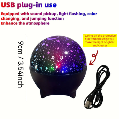Lâmpada de Projeção Estrela Lua Galáxia 5V USB